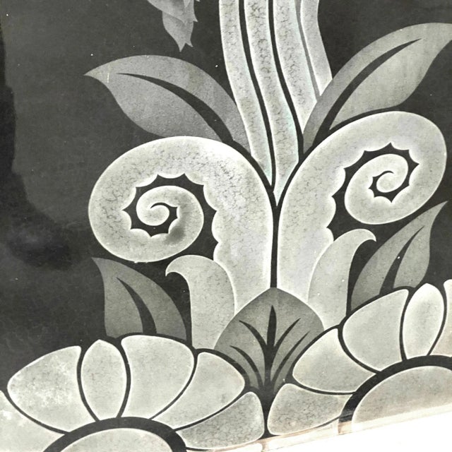 Art Deco Hand Etched Organic Patterned Art Deco Door, Circa 1920 For Sale - Image 3 of 7