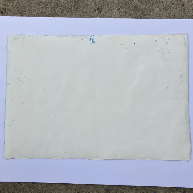 1980’s Original Female Figure in Interior Abstract Expressionist Watercolor Painting For Sale - Image 4 of 4