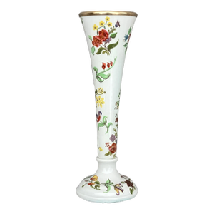 Vintage Enamel Halcyon Floral Bud Vase
