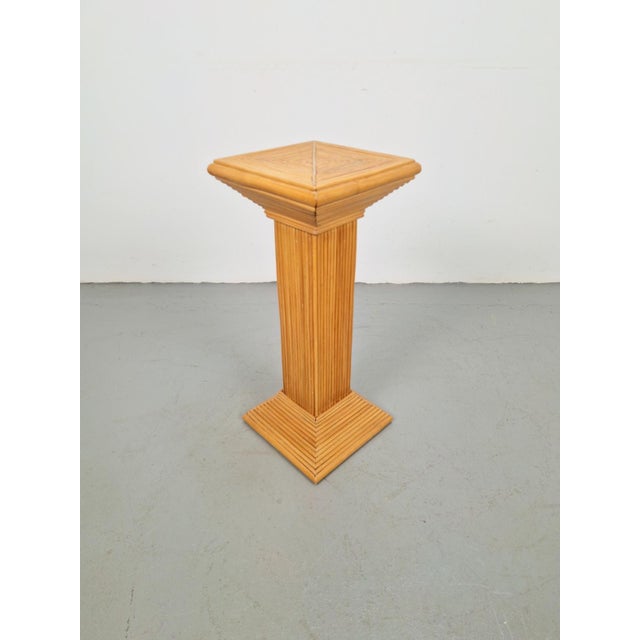 Boho Chic Vintage Rattan Pedestal from Vivai del Sud, 1980s For Sale - Image 3 of 7