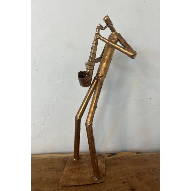 Large Handcrafted Metal Folk Art Sculptures of a Jazz Band, 1960s, Set of 6 For Sale - Image 9 of 18