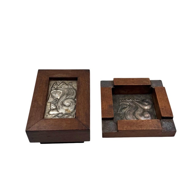 Mid-Century Ashtray and Cigars Box, Italy, 1950s, Set of 2 For Sale - Image 14 of 18