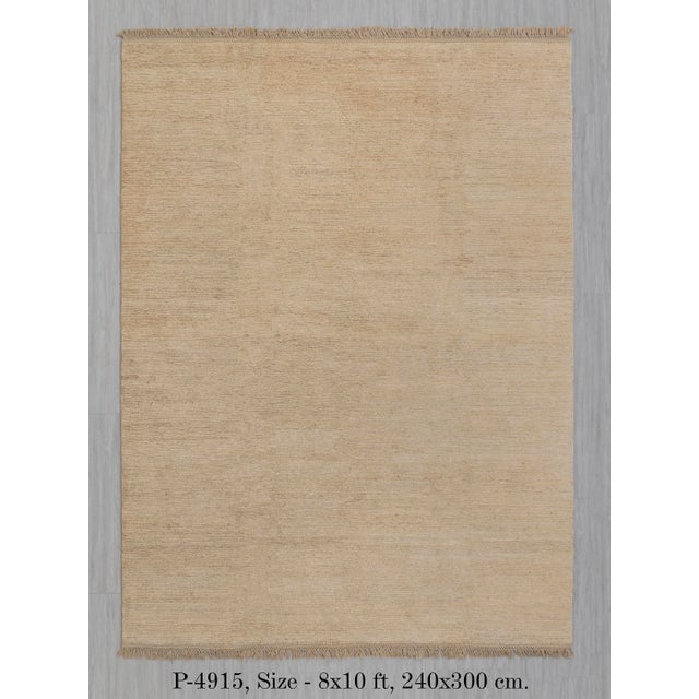 High Quality Hand Knotted Light Tan Jute Loop Pattern Solid Rug 5x8Ft. For Sale - Image 10 of 12
