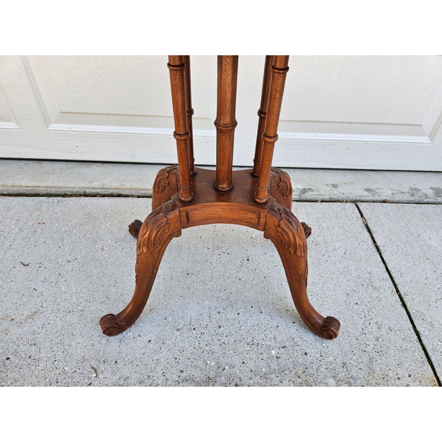 Mahogany Tea Poy Flip Top Side Table With Interior Storage For Sale - Image 14 of 15