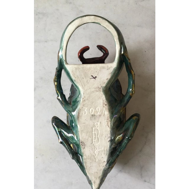 1890 Antique Fives Lille Majolica Insect Wall Pocket For Sale - Image 4 of 5