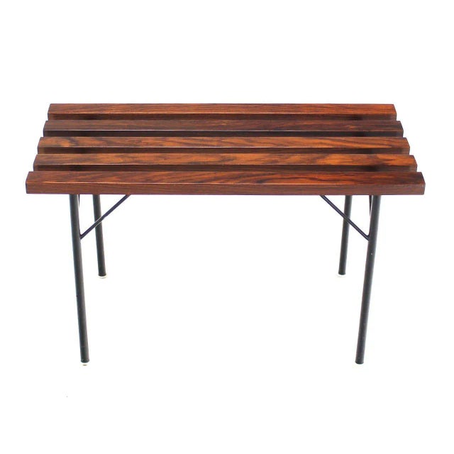 Early 20th Century Small Slat Rosewood Bench For Sale - Image 5 of 8