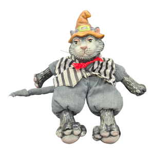 Vintage Fitz & Floyd Halloween Floppy Folks Kitty Kat Darling Figure