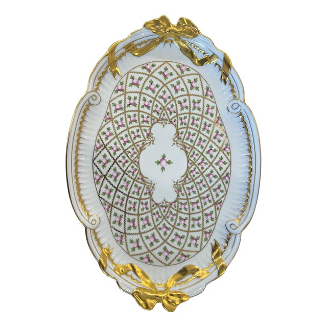 Herend Ribbon Sevres Roses Sprog For Sale