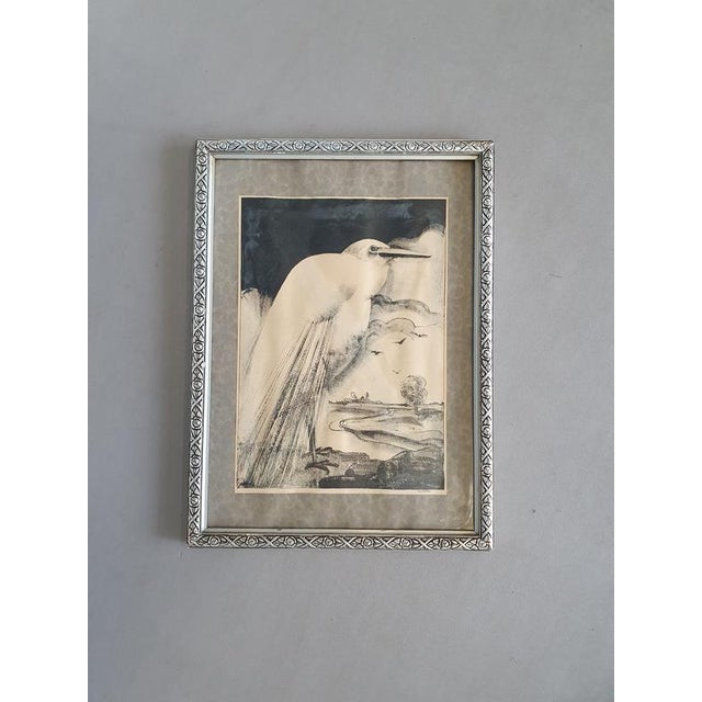 Birds, Lithograph, Framed, Set of 2 For Sale - Image 3 of 7