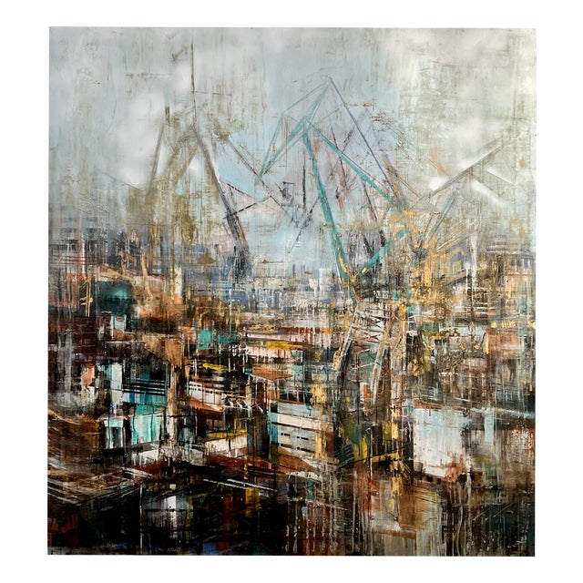 Bianca Prettau, Shipyards, 2024, Oil on Canvas and Acrylic For Sale