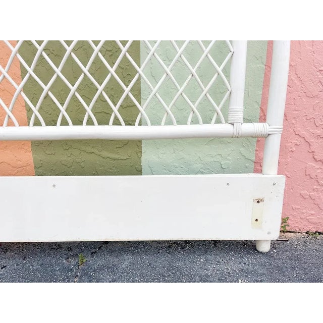 Palm Beach Regency Lattice Love Rattan King Headboard For Sale - Image 9 of 11