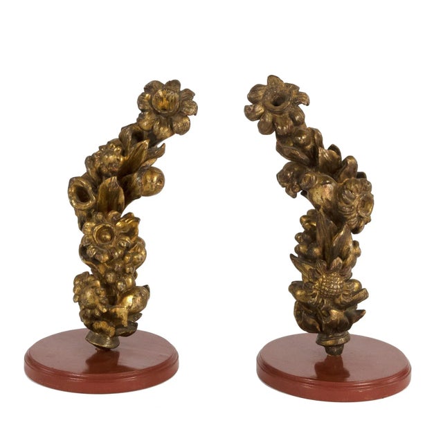 18th Century Italian Carved Giltwood Fruit & Flower Architectural Elements - A Pair For Sale - Image 9 of 9
