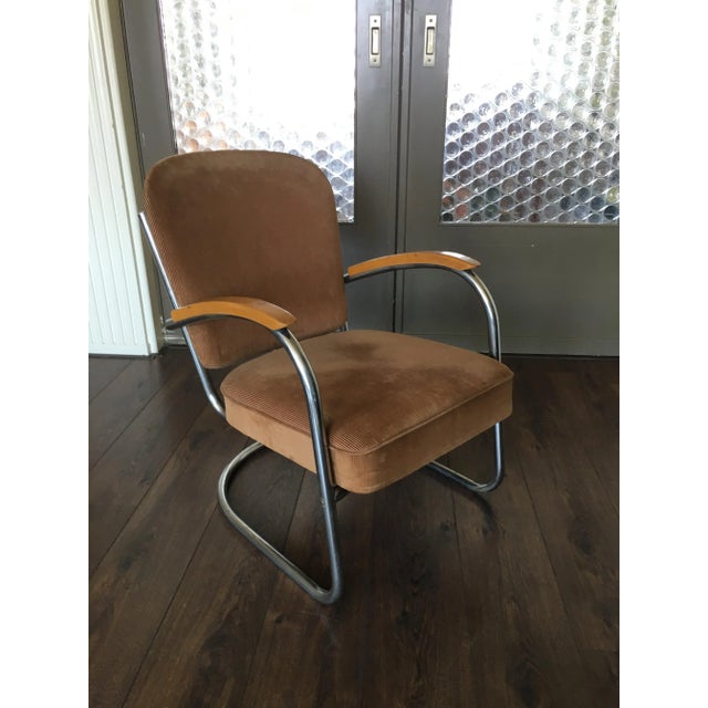 Fabric & Tubular Steel Industrial Model 436 Lounge Chair by Paul Schuitema for D3 Rotterdam, 1930s For Sale - Image 6 of 8