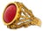 18k Yellow Gold Faux Coral Ring For Sale