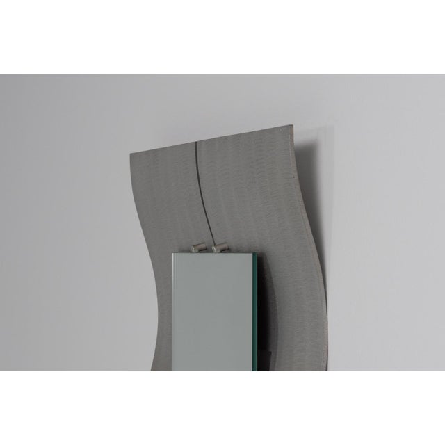 1970s Waved Wall Mirror from Lorenzo Burchiellaro, Italy, 1975 For Sale - Image 5 of 14