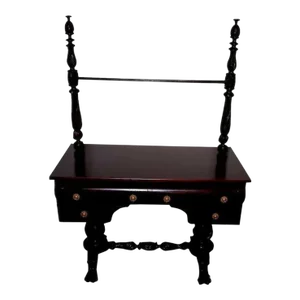 19th Century Mahogany Wood Desk with Dual Pedestal Legs Claw Feet in the Empire Style
