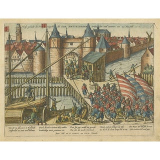Frans Hogenberg, Attempt to Seize Amsterdam, Haarlemmerpoort Assault, Hogenberg, 1577, Print For Sale