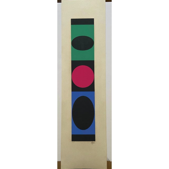 Yaacov Agam - geometric structures - 1977-79 Lithography Signed lower right Beautiful colors Restored Noted " A.P " in the...