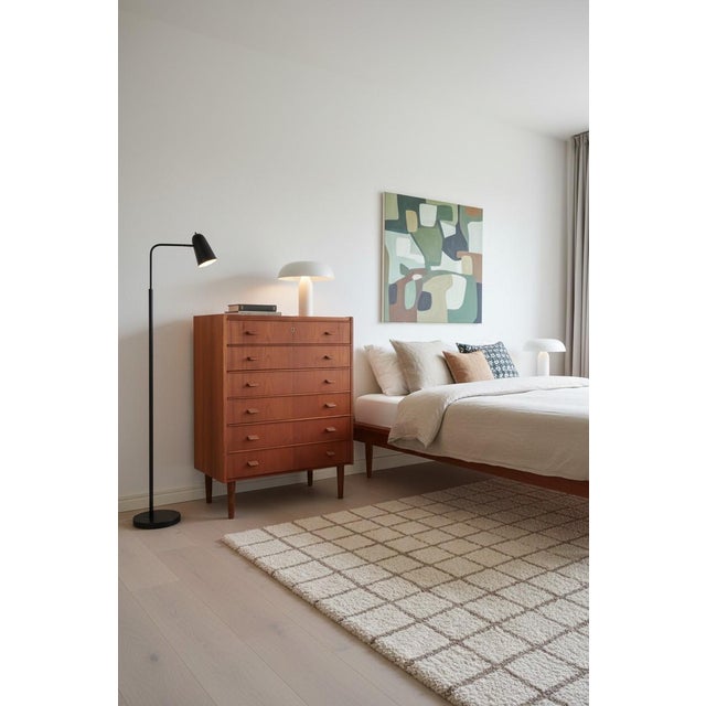 Wood Danish Teak Chest of 6 Drawers, 1960s For Sale - Image 7 of 8