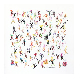 Pastel Lovers and Dreamers - Original Contemporary Figurative Mixed Media Painting on Paper by Marisa Mu For Sale