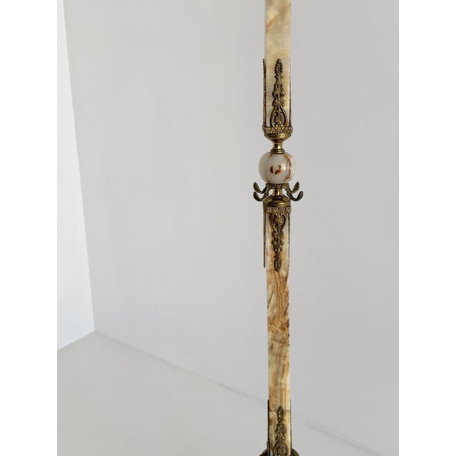 Vintage Italian Brass and Onyx Hall Tree Coat Rack with Rotating Crown and Female Faces, 1960s For Sale - Image 16 of 18