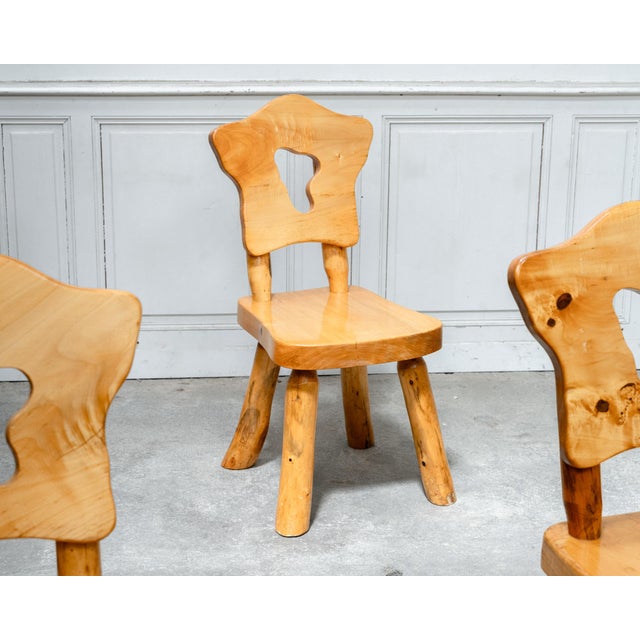 Brutalist Brutalist Chairs in Elm, 1950, Set of 6 For Sale - Image 3 of 11