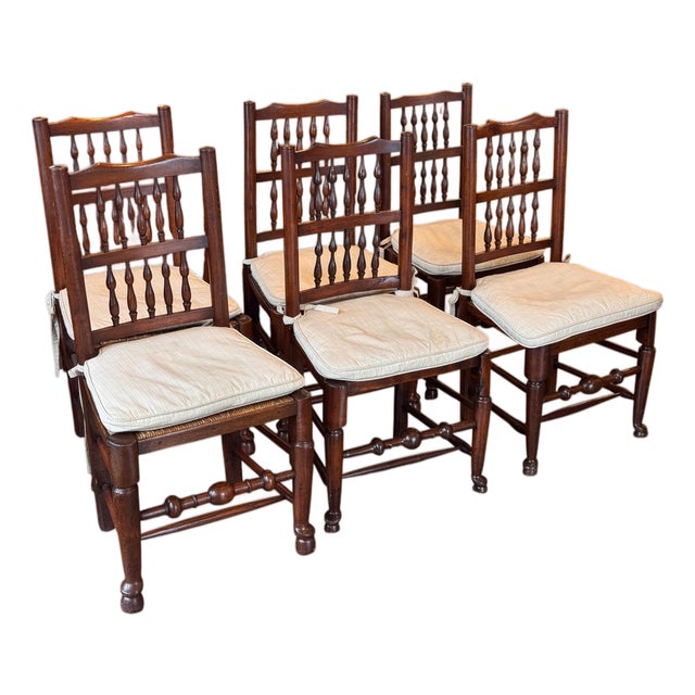 Set of 6 Welsh Spindle-Back Chairs For Sale