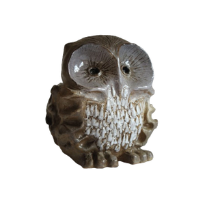 Ceramic Owl Sculpture by Elisabeth Vandeweghe for Perignem, Belgium, 1970s