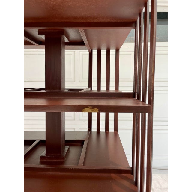 Impressive Revolving 5-Shelf Wood Library Rack Display Etagere | Chairish
