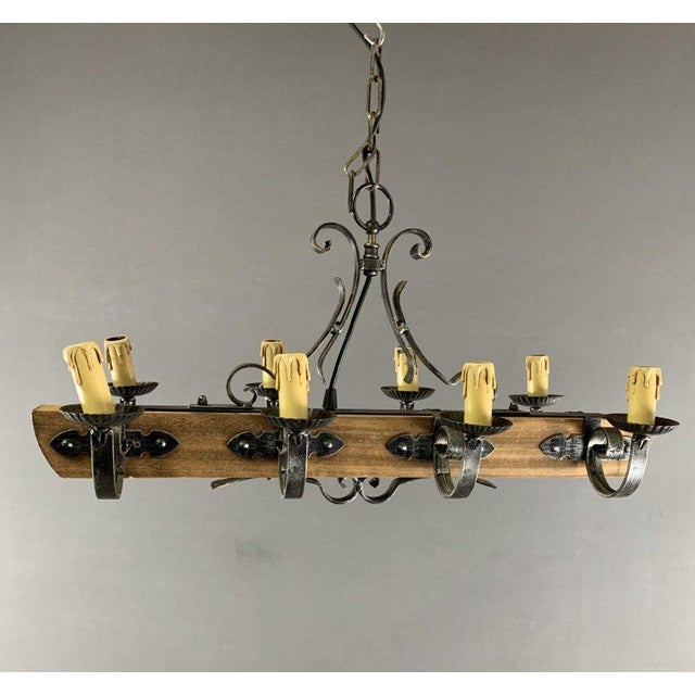 Rustic Hanging Decoration in Wood and Metal For Sale - Image 5 of 5