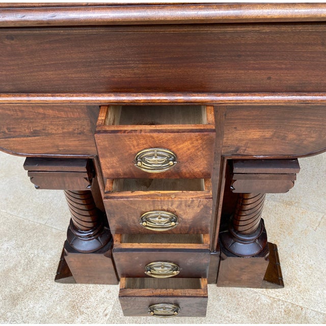 Neoclassical Pair of Spanish Empire Revival Console Tables with Spiral Columns, 1890s For Sale - Image 3 of 17