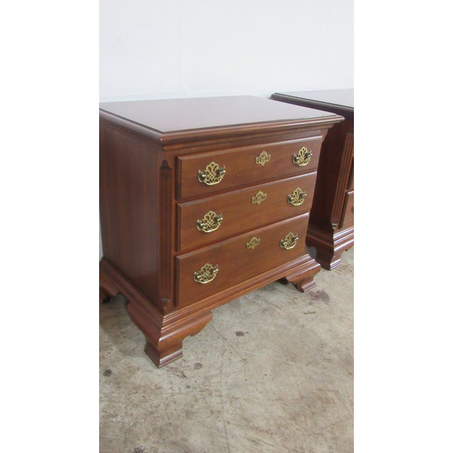 Pair James Sterling Mahogany Nightstands Tables Designer For Sale - Image 4 of 10