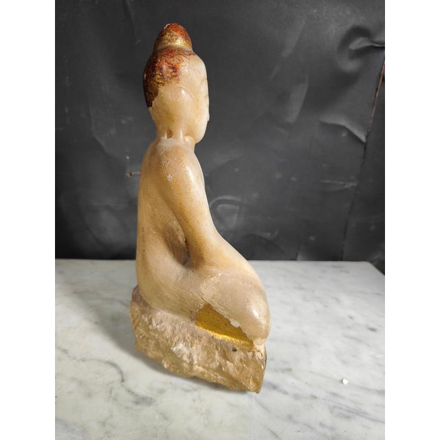 Asian Alabaster Buddha, 1880s For Sale - Image 10 of 14