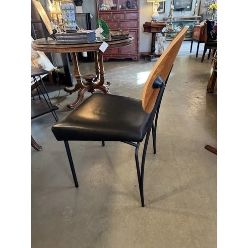 Dakota Jackson 1991 Dakota Jackson Memphis Style Vik-Ter Side Chair Upholstered Seat Maple Back For Sale - Image 4 of 11