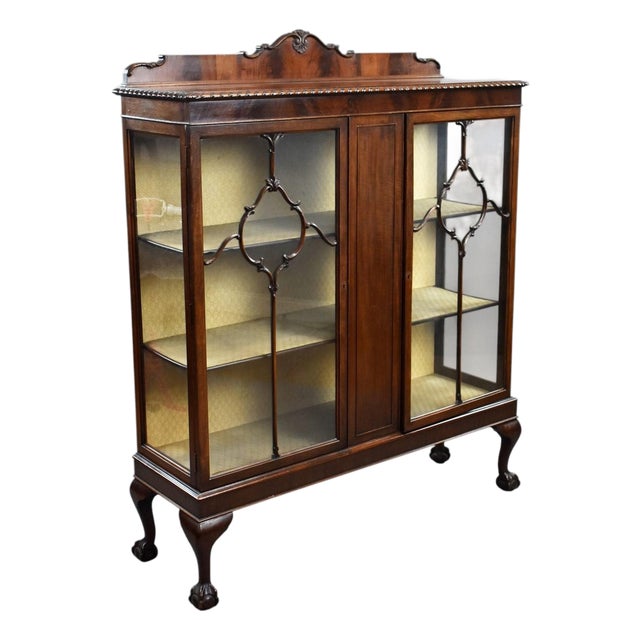 Edwardian Mahogany Display Cabinet, 1910s For Sale