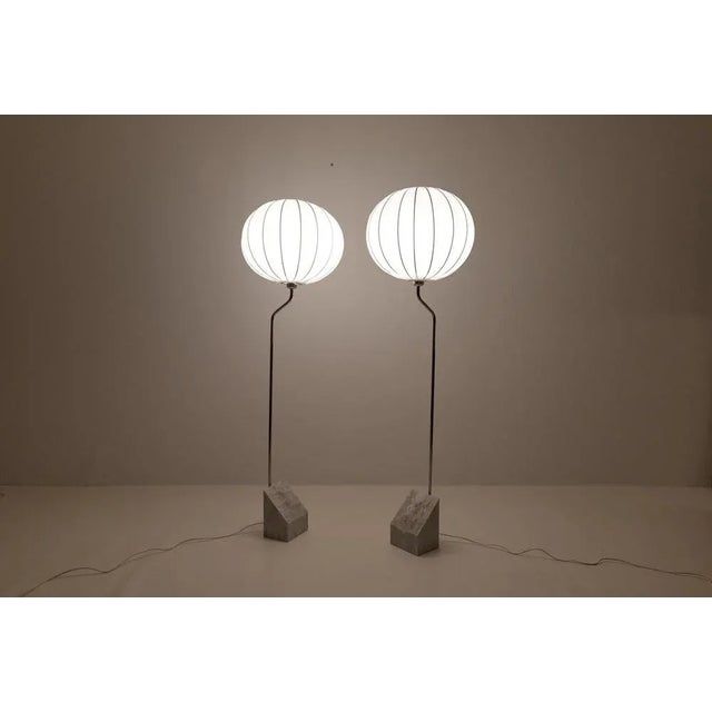 Mid-Century Marble & Steel Floor Lamps from Bergboms, 1970s, Sweden, Set of 2 For Sale - Image 11 of 13