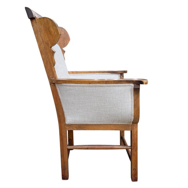Wood Pair of Vintage French Wingback Chairs For Sale - Image 7 of 13