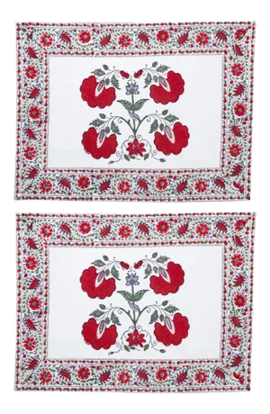 Janvi Red Placemats - a Pair
