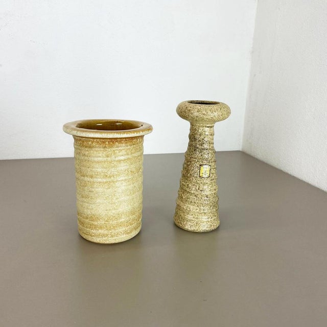 Ceramic Studio Pottery Vases attributed to Vest Ceramics, Netherlands, 1970, Set of 2 For Sale - Image 3 of 18