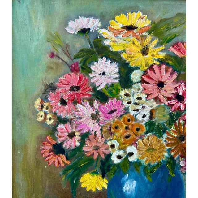 1940s Wpa Suffragist Artist Adele Clark Framed Rare Floral Impressionist Oil Painting For Sale In San Diego - Image 6 of 18