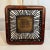 Japanese Vintage Boho Chic Torched Bamboo and Reed Square Footed Bowl For Sale - Image 3 of 9