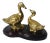 Mid Century Brass Birds Mounted on Wooden Base For Sale