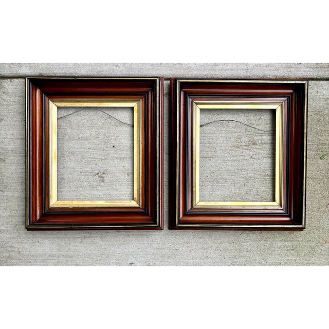Gorgeous set of handmade wood frames that are over 100 years old. I believe they are a mix of woods but mostly walnut....