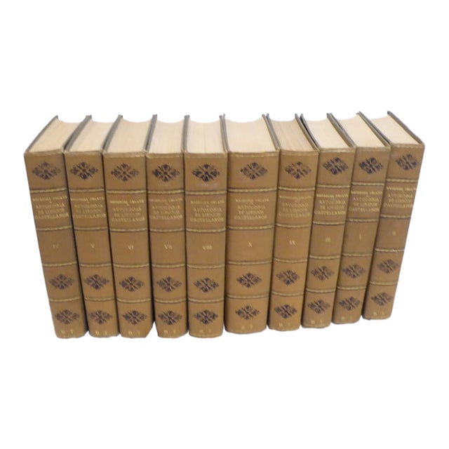 Collection of Vintage Linen Bound Books - Set of 10 For Sale