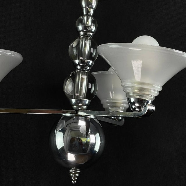 Art Deco Ceiling Lamp with Glass Balls, 1920s For Sale - Image 8 of 9