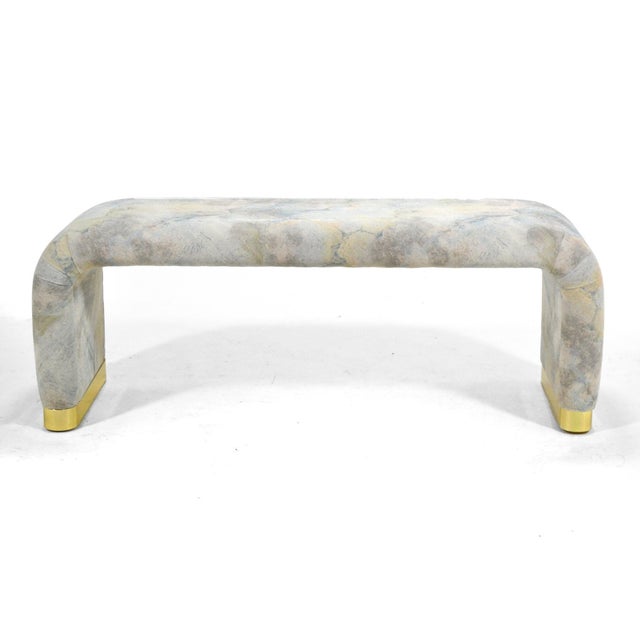 Hollywood Regency Karl Springer Style Bench For Sale - Image 3 of 6