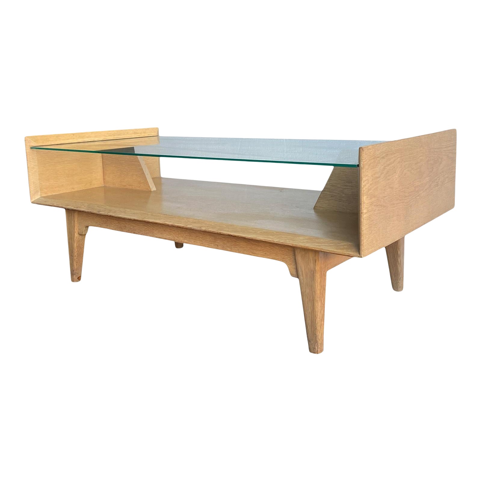 1950s MidCentury Jens Risom Birch Wood & Glass Coffee Table Chairish