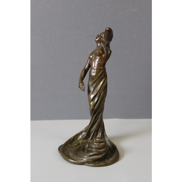 Art Nouveau Bronze Woman Dancing by Heurtebise For Sale - Image 3 of 15