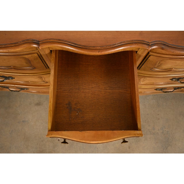 Brown French Provincial Louis XV Carved Fruitwood Triple Dresser by Fancher Furniture, Circa 1960s For Sale - Image 8 of 16
