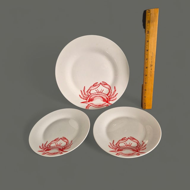 Late 20th Century Coastal Sea Life Red Crab Porcelain Serving Dishes - 3pcs For Sale - Image 6 of 8